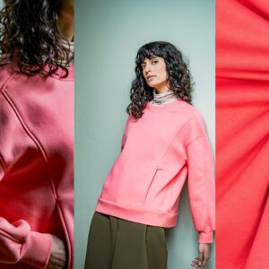 Boordstof rib collar pink 582