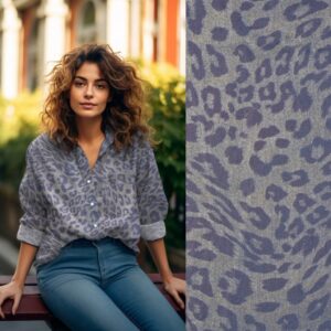 Woven denim foil Leo