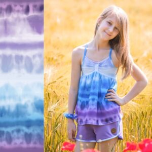 Katoen-tricot gradient blue/purple
