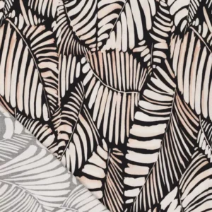 Viscose poplin stretch leaves black