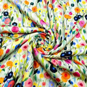 Woven viscose flowers lurex