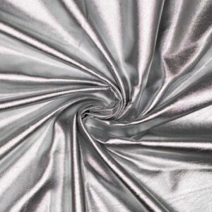 Woven cotton twill foil zilver