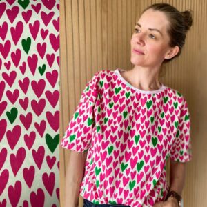 French Terry Alb Stoffe Hand on heart, honest pink
