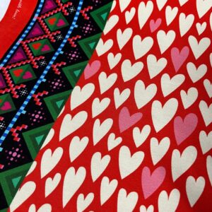 French Terry Alb Stoffe Hand on heart, honest red