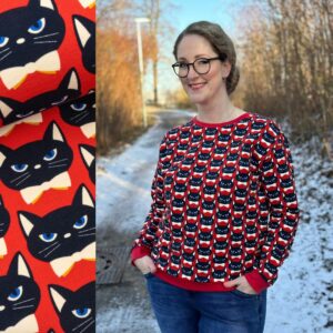 French Terry Alb Stoffe bling bling, Meow-red