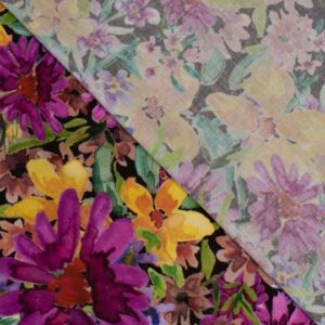 Katoen poplin stone washed lilac