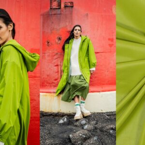 Knit leather look Green