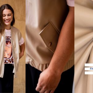 Knit leather look beige 307